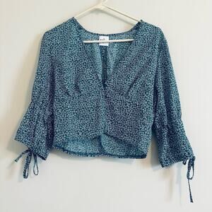 Princess Polly Floral Print Crop Top Size 8